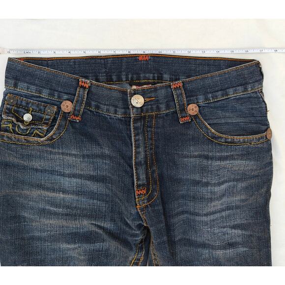 True Religion Joey Big T Jeans 34x33 Men’s Distressed Straight Leg Denim - Picture 3 of 6